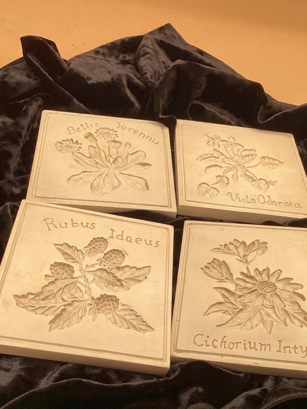 Botanical tiles set of 4